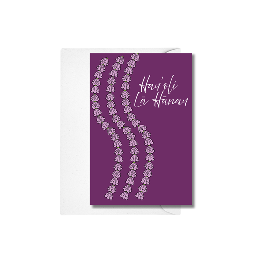 Hauʻoli La Hanau Crown Flower Greeting Card
