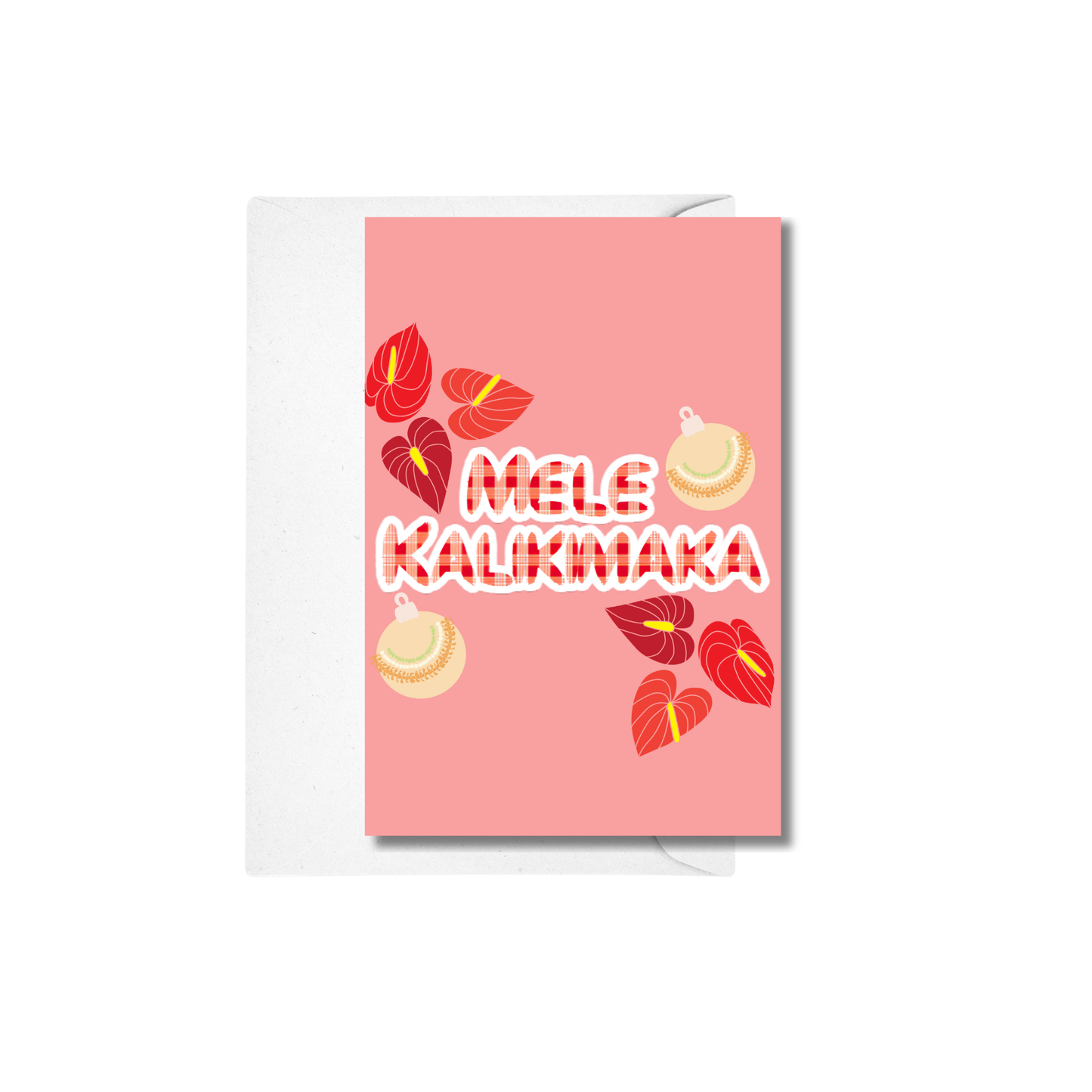 Mele Kalikimaka- Merry Christmas  Anthurium Greeting Card